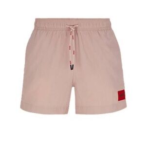 HUGO QUICK-DRYING SWIM SHORTS WITH RED LOGO LABEL